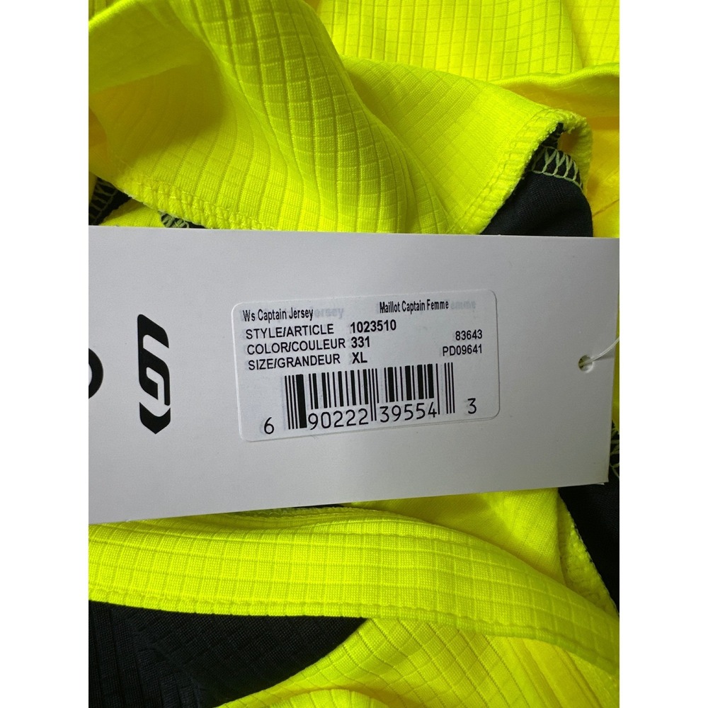 Louis Garneau Womens Captain Jersey XL Neon Yellow Black Full Zip Cycling Jacket - Picture 7 of 9